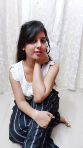 striped palazzo pants white cotton top in the blog How To Style Striped Palazzo Pants | 4 Striped Palazzo Pants Outfits